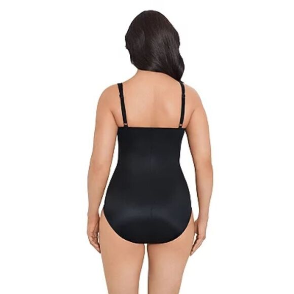 Trimshaper Black Averi Allover Control One-Piece Swimsuit Size 12 - Picture 2 of 12
